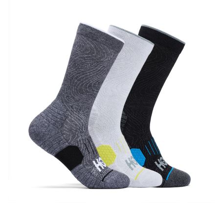 Hoka One One Crew Run Sock 3-Pack - Sosete Dama Albi / Negrii / Gri | RO-EzVt5Tr